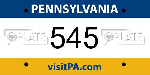 545 Pennsylvania License Plate