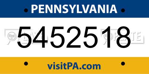 5452518 Pennsylvania License Plate