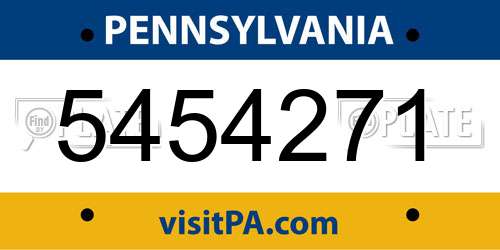 5454271 Pennsylvania License Plate