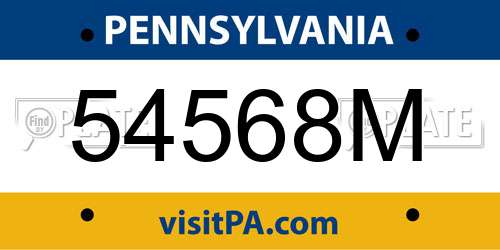 54568M Pennsylvania License Plate