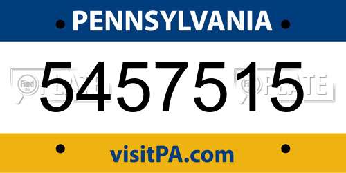 5457515 Pennsylvania License Plate