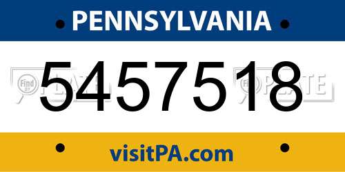 5457518 Pennsylvania License Plate