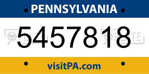 5457818 Pennsylvania License Plate