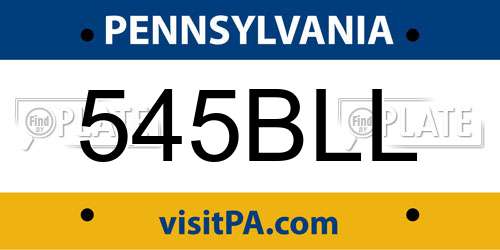 545BLL Pennsylvania License Plate