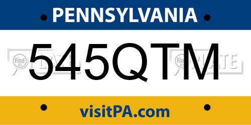 545QTM Pennsylvania License Plate