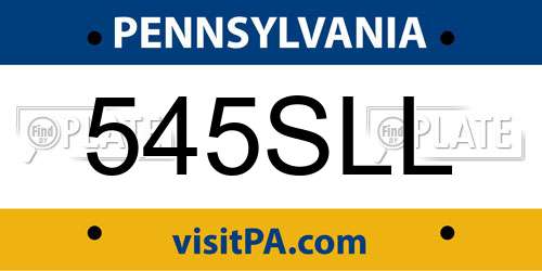 545SLL Pennsylvania License Plate