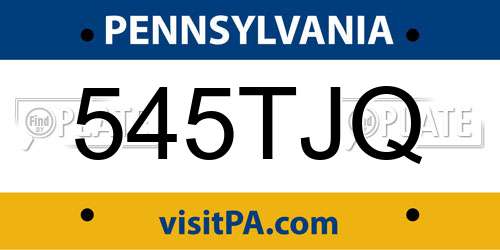 545TJQ Pennsylvania License Plate