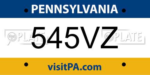 545VZ Pennsylvania License Plate