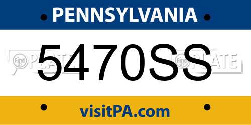 5470SS Pennsylvania License Plate
