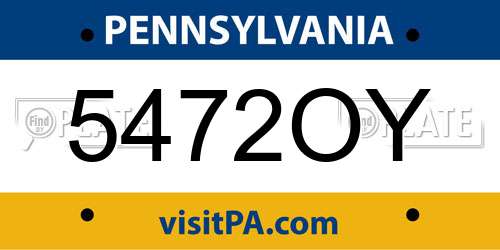 5472OY Pennsylvania License Plate