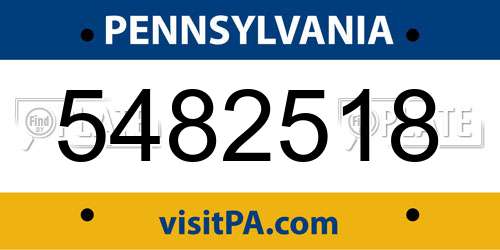 5482518 Pennsylvania License Plate