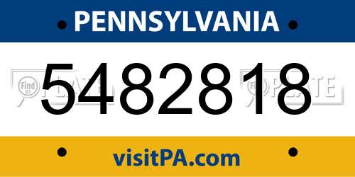 5482818 Pennsylvania License Plate