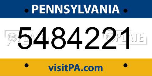 5484221 Pennsylvania License Plate
