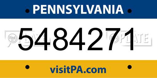 5484271 Pennsylvania License Plate