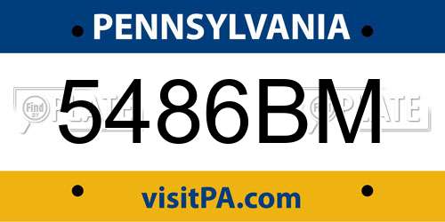 5486BM Pennsylvania License Plate