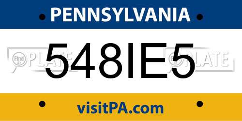 548IE5 Pennsylvania License Plate