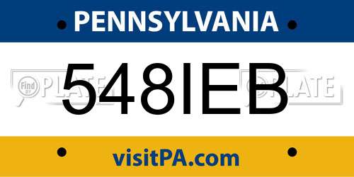548IEB Pennsylvania License Plate