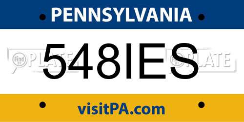 548IES Pennsylvania License Plate