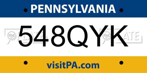 548QYK Pennsylvania License Plate