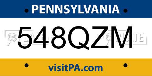 548QZM Pennsylvania License Plate