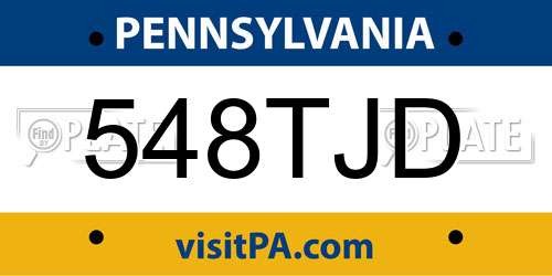 548TJD Pennsylvania License Plate