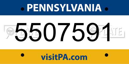5507591 Pennsylvania License Plate