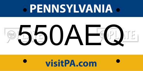 550AEQ Pennsylvania License Plate
