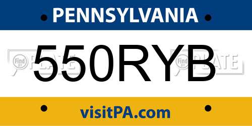 550RYB Pennsylvania License Plate