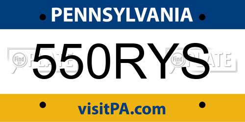 550RYS Pennsylvania License Plate