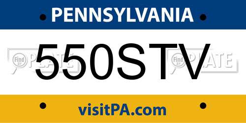 550STV Pennsylvania License Plate