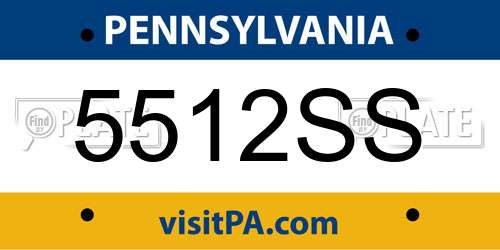 5512SS Pennsylvania License Plate