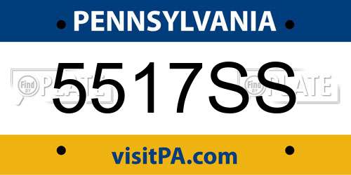 5517SS Pennsylvania License Plate