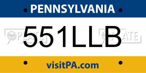 551LLB Pennsylvania License Plate