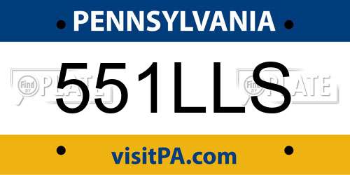 551LLS Pennsylvania License Plate