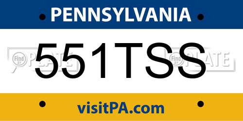 551TSS Pennsylvania License Plate