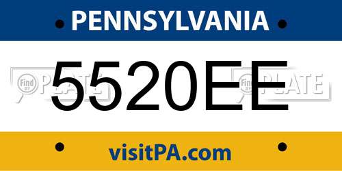 5520EE Pennsylvania License Plate