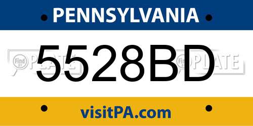 5528BD Pennsylvania License Plate