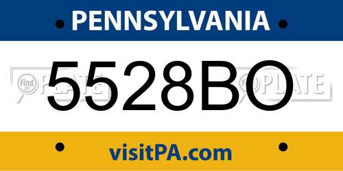 5528BO Pennsylvania License Plate