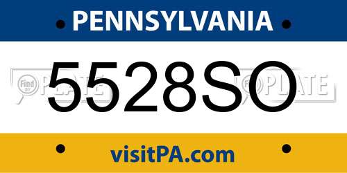 5528SO Pennsylvania License Plate