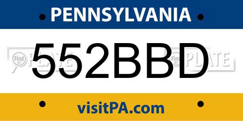 552BBD Pennsylvania License Plate