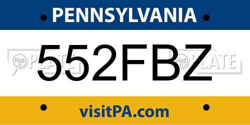 552FBZ Pennsylvania License Plate