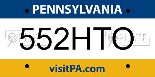 552HTO Pennsylvania License Plate