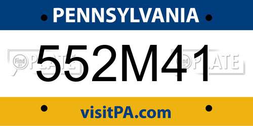 552M41 Pennsylvania License Plate
