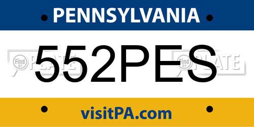 552PES Pennsylvania License Plate