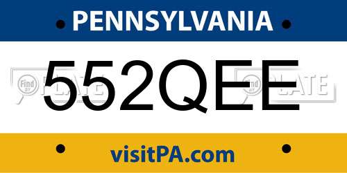 552QEE Pennsylvania License Plate