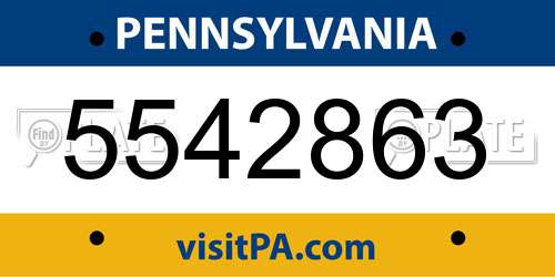 5542863 Pennsylvania License Plate