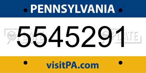 5545291 Pennsylvania License Plate