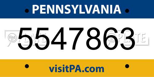 5547863 Pennsylvania License Plate