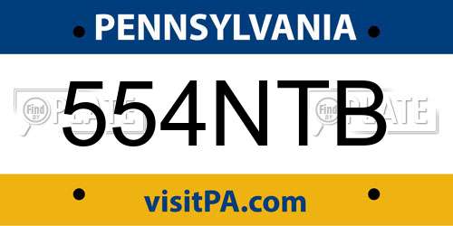 554NTB Pennsylvania License Plate