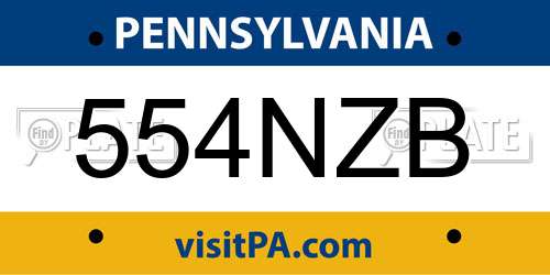 554NZB Pennsylvania License Plate